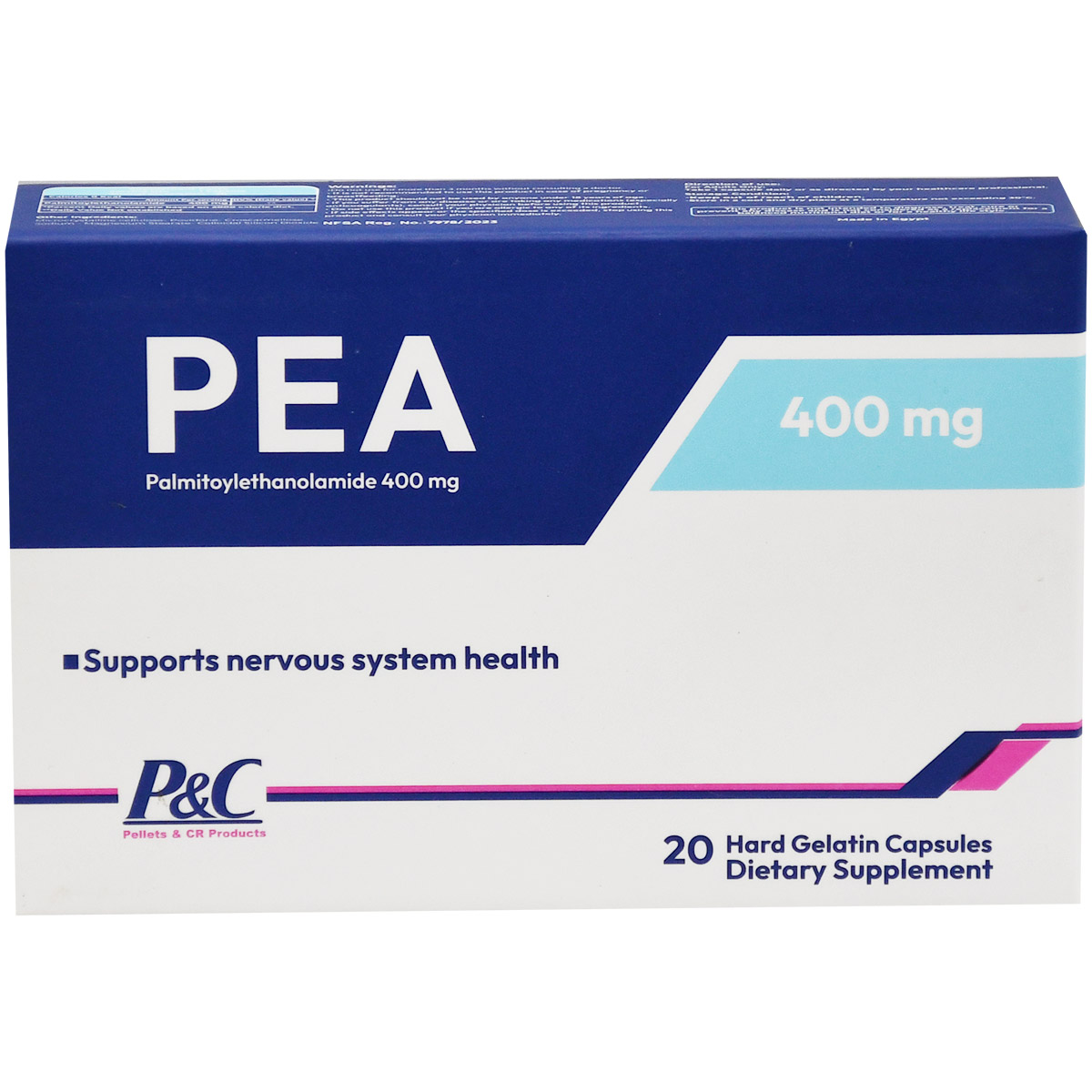 PEA 400 mg 20 Hard Gelatin Capsules image number 0
