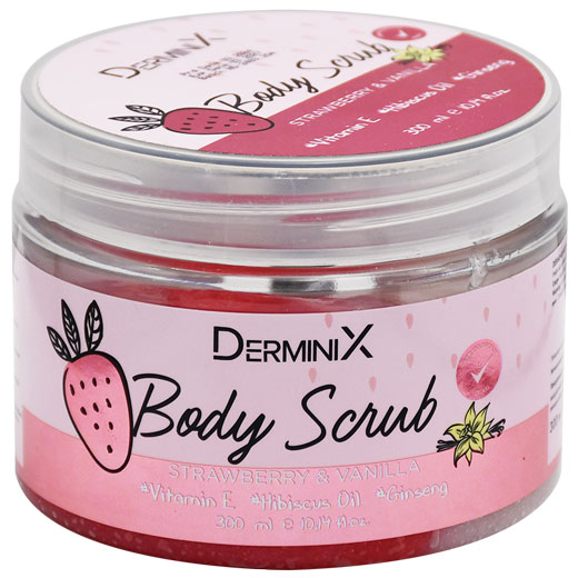 Derminix Body Scrub Strawberry and Vanilla 300ml image number 0