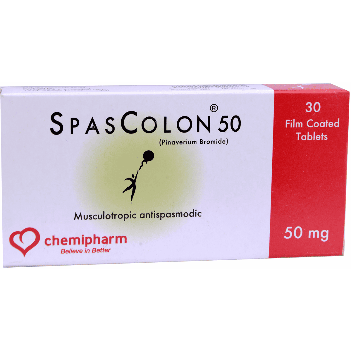 Spascolon 50mg 30 Tablets image number 0