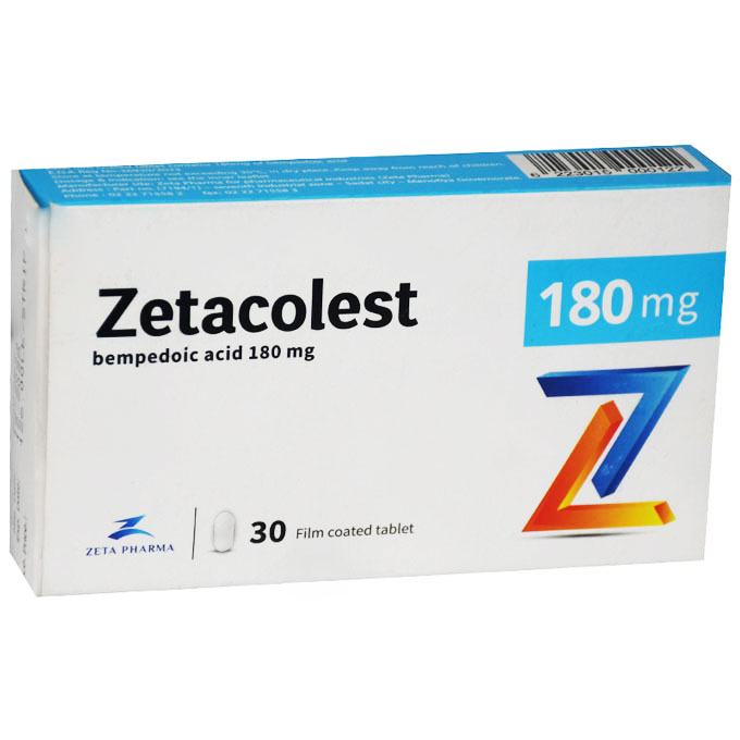 Zetacolest 180mg 30 Film Coated Tablets image number 0