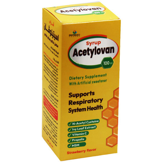 Acetylovan Strawberry Flavor Syrup 100ml image number 0