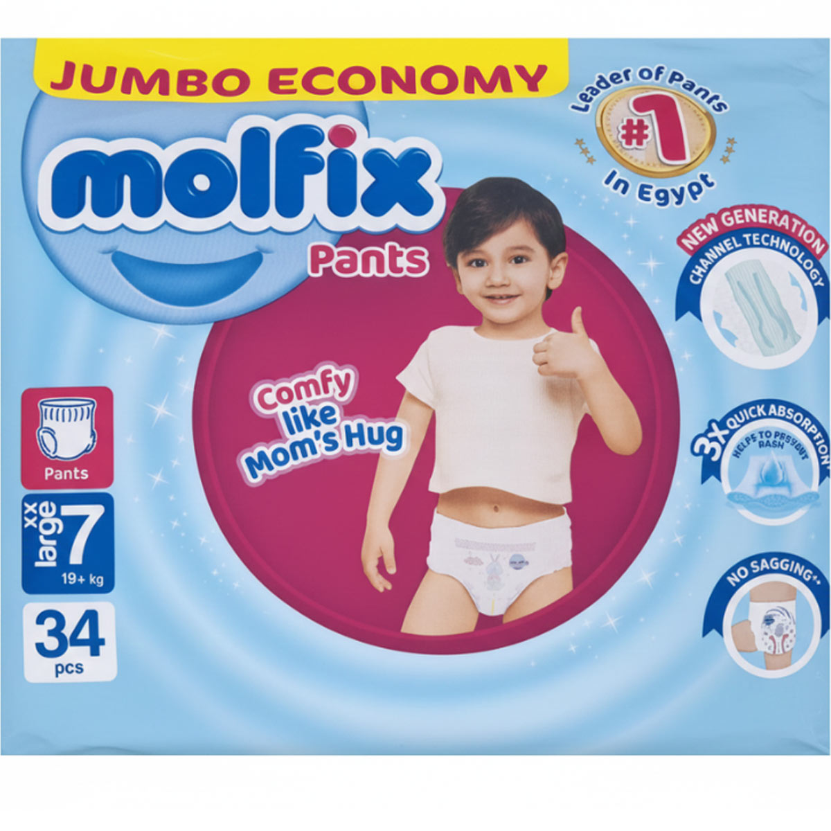 Molfix Pants (7) XXL (19 kg+) 34 Pieces image number 0