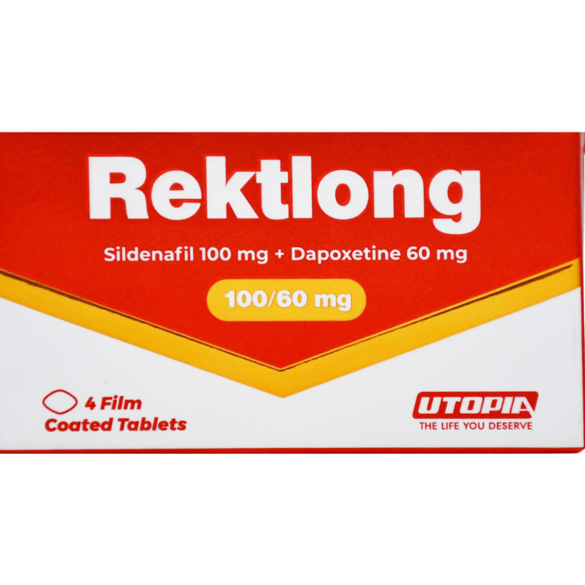Rektlong 100mg/60mg 4 Film Coated Tablets image number 0