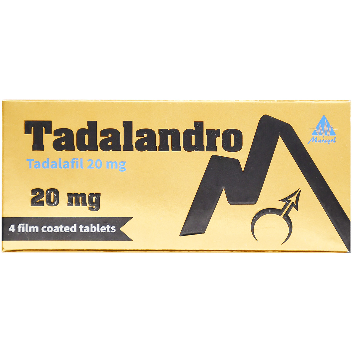 Tadalandro 20 mg 4 Film Coated Tablets image number 0
