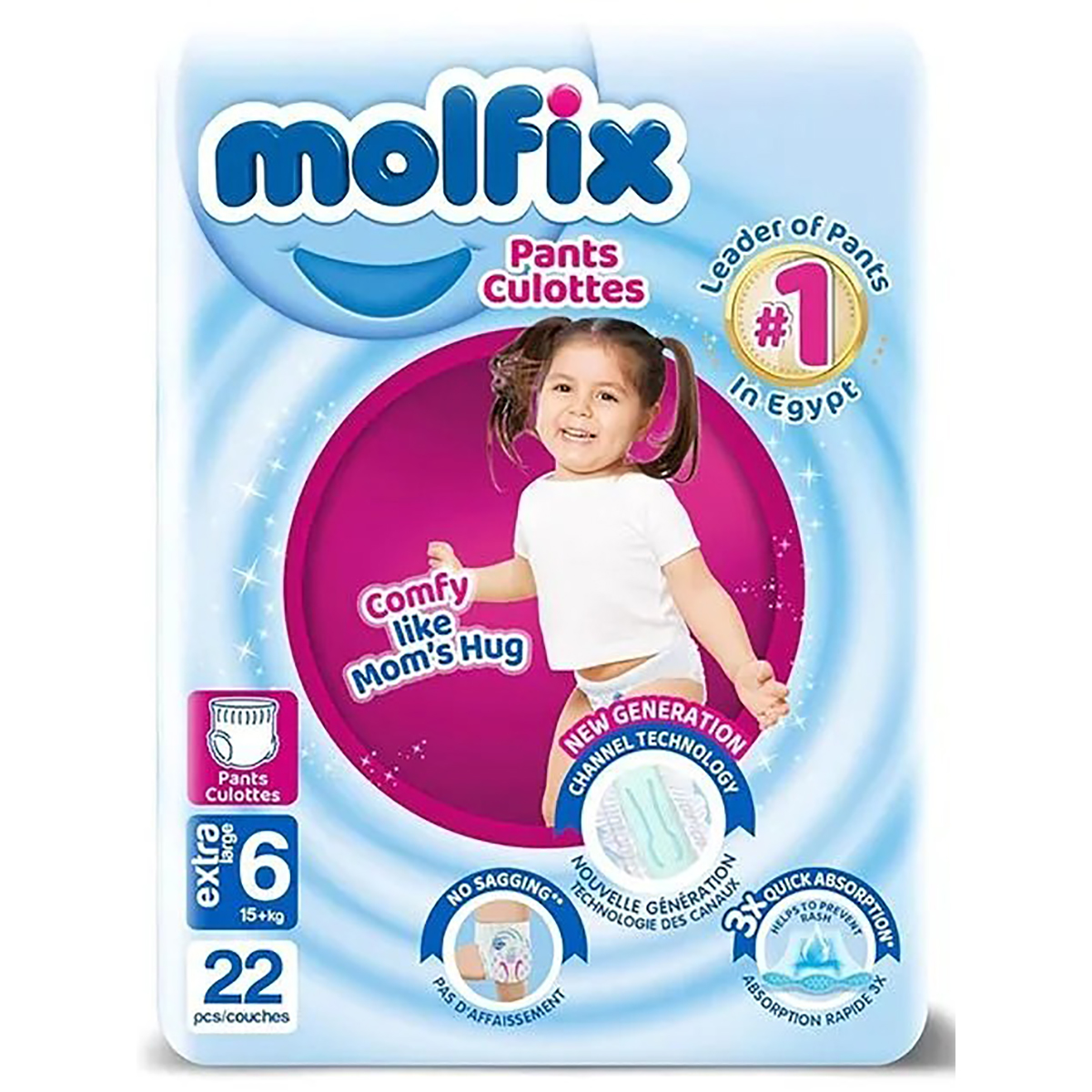 Molfix Pants (6) XL (16/15 + kg) 22pcs image number 0