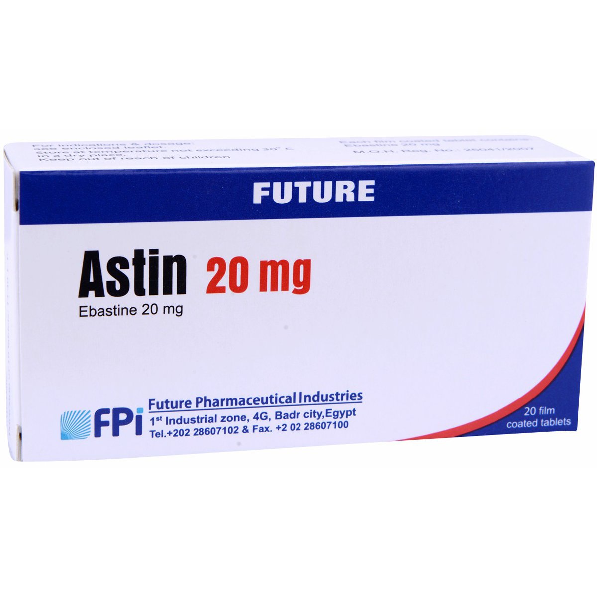 Astin 20mg 20 Film Coated Tablets image number 0