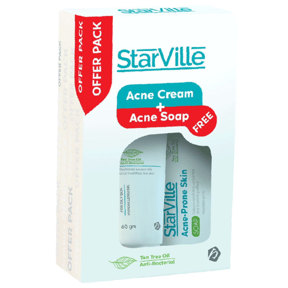 StarVille Acne Prone Skin (Cream 60gm+Soap 100gm) (Offer Pack) image number 0