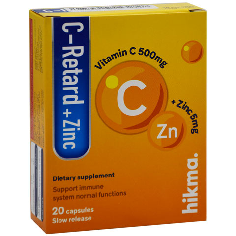 C-Retard+Zinc (500mg+5mg) 20 Capules image number 0