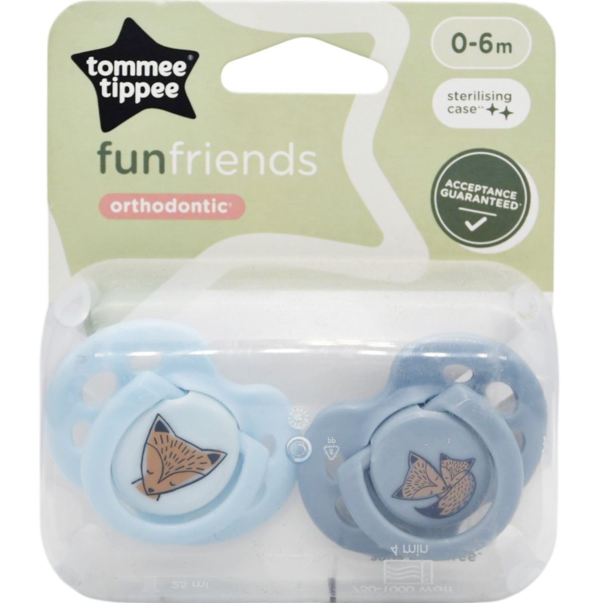 Tommee Tippee Fun Friends Orthodontic Soother (0-6 Month) 2 Pieces image number 0