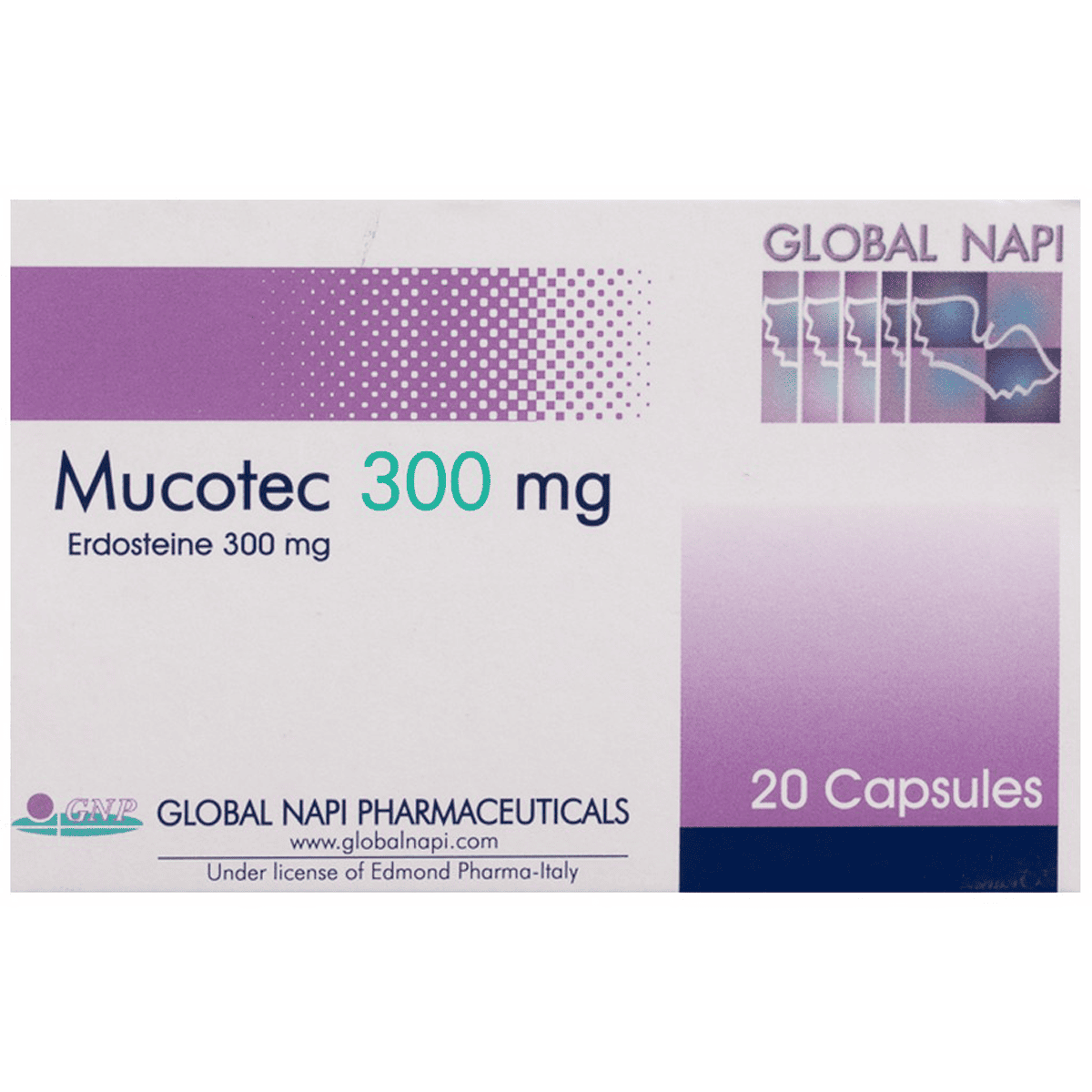 Mucotec 300mg 20 Capsules image number 0