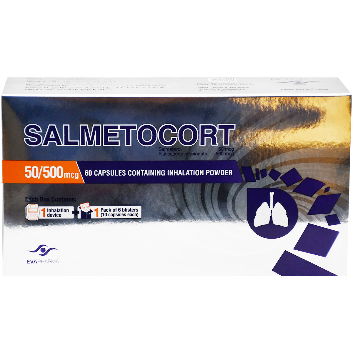 Salmetocort 50/500&micro; 60 Capsules + 1 Inhaler image number 0