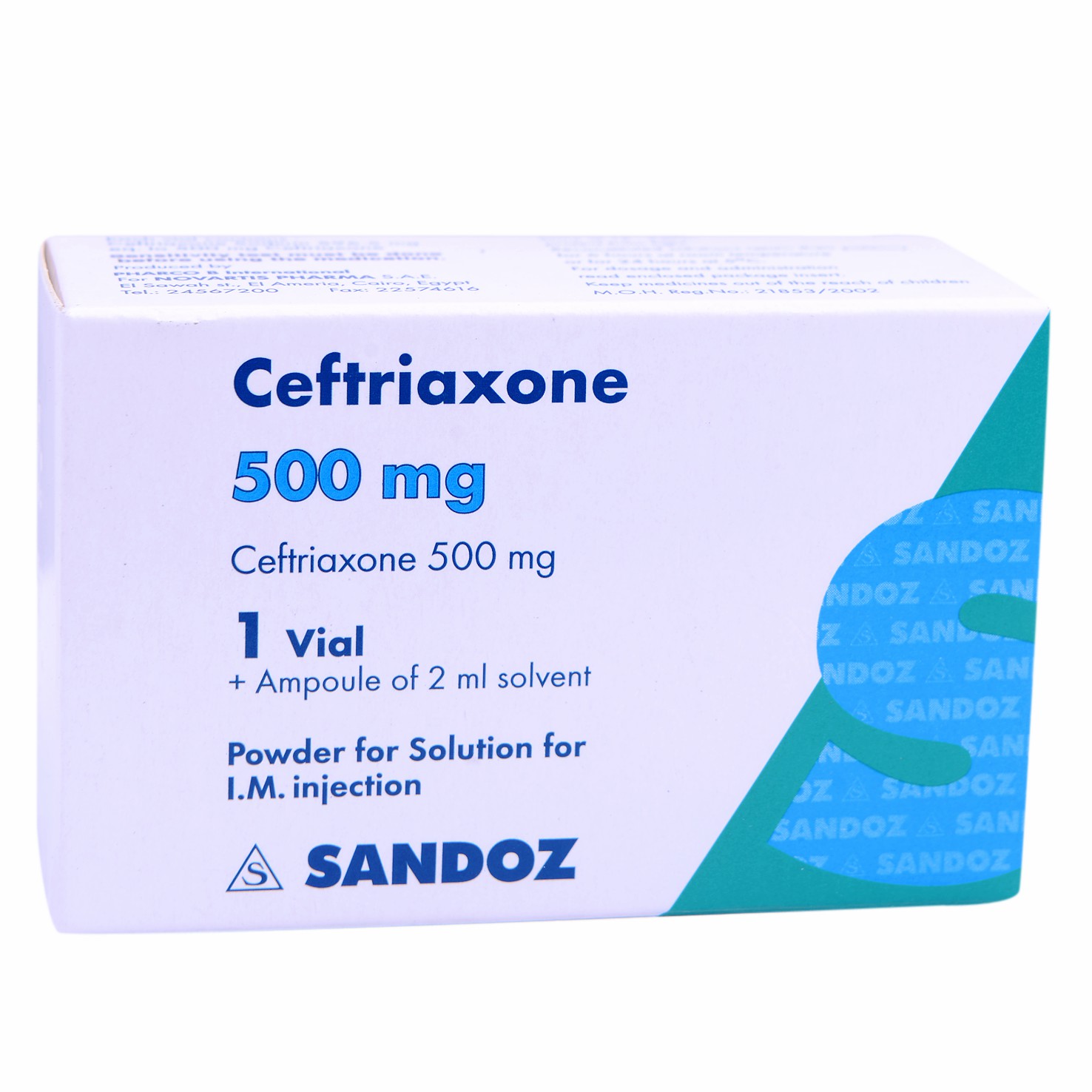 Ceftriaxone500mg Intramascular 1 Vial image number 0