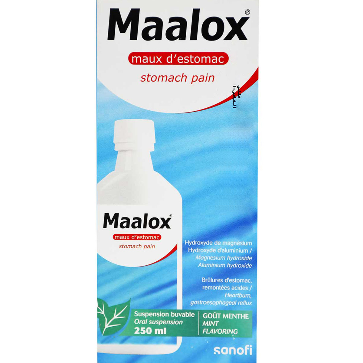 Maalox Mint Flavor Oral Suspension 250ml image number 0