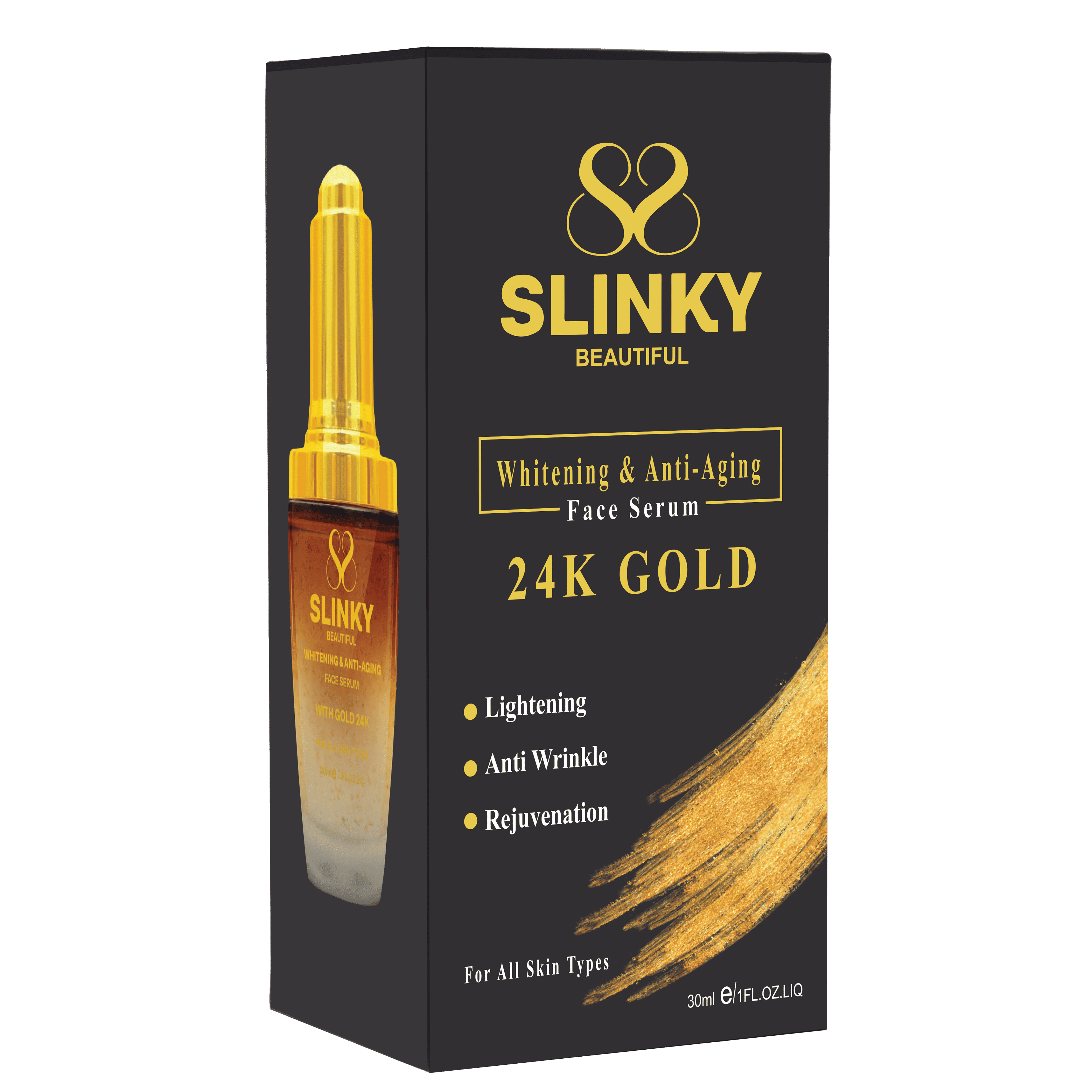 Slinky Whitening and Anti-Aging Face Serum Gold 30ml image number 0