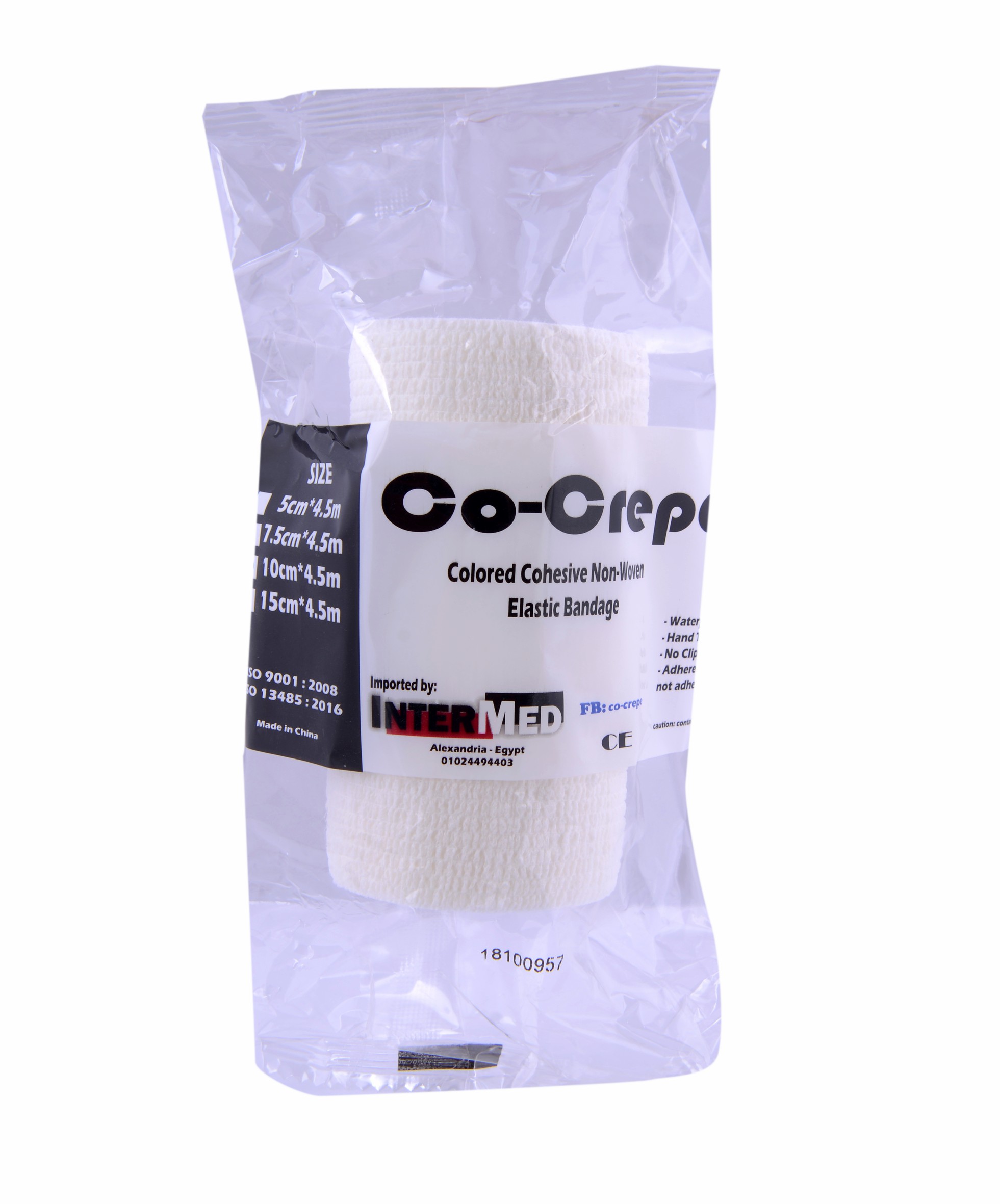 Elastic Cohesive Bandage Co Crepe 10Cm/White image number 0