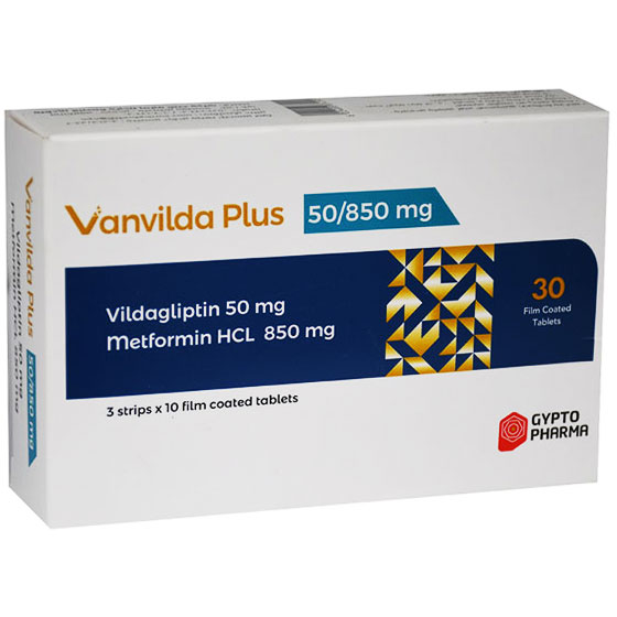 Vanvilda Plus 50/850mg 30 Film Coated Tablets image number 0