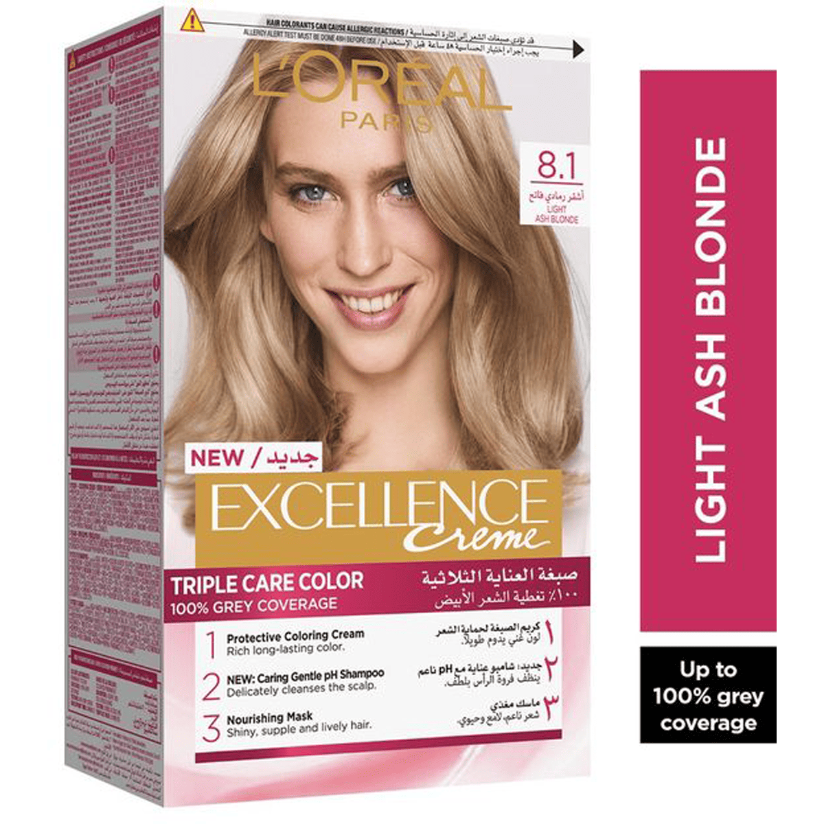 Loreal Excellence Cream/8.1 Light Ash Blonde image number 0