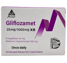 Gliflozamet 25mg/1000mg XR 30 Extended Release Film Coated Tablet image number 0