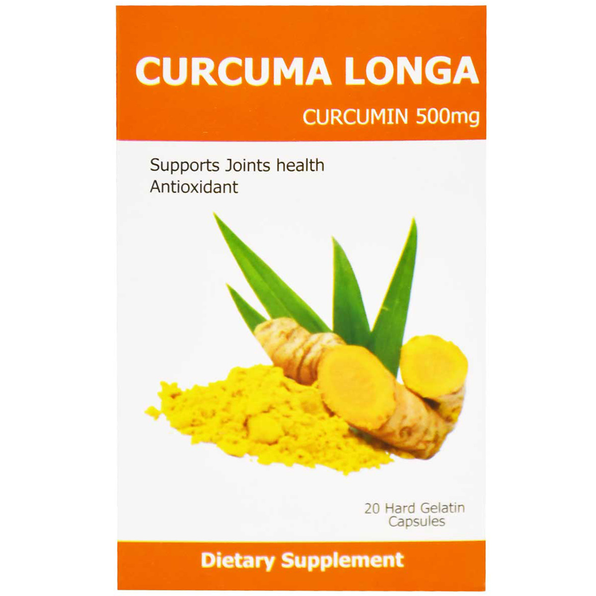 Curcuma Longa 500 mg 20 Hard Gelatin Capsules image number 0