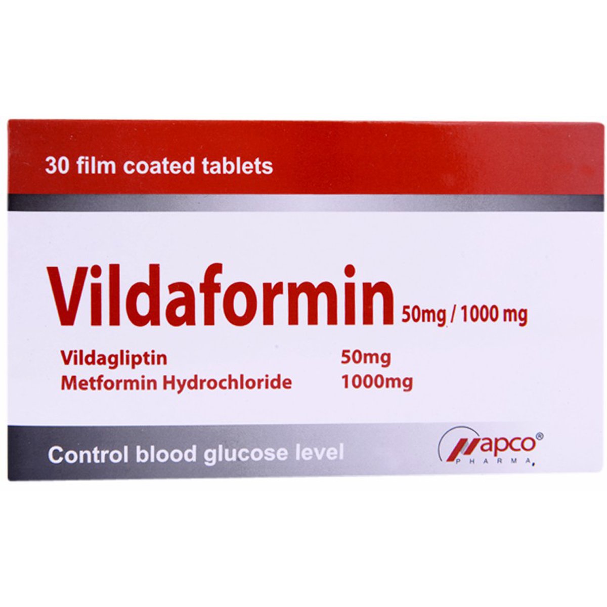 Vildaformin 50mg/1000mg 30 Film Coated Tablets image number 0