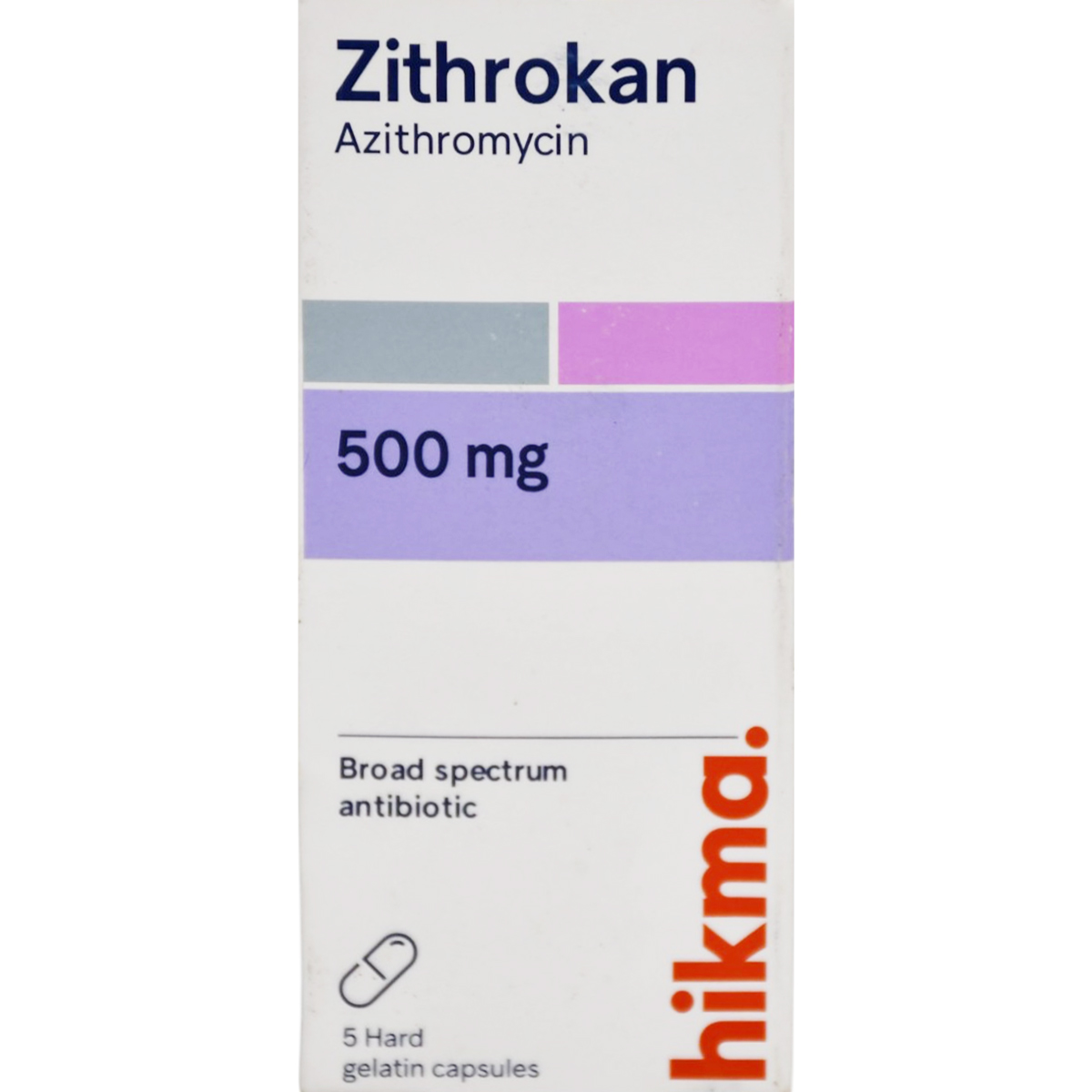 Zithrokan 500mg 5 Capsules image number 0
