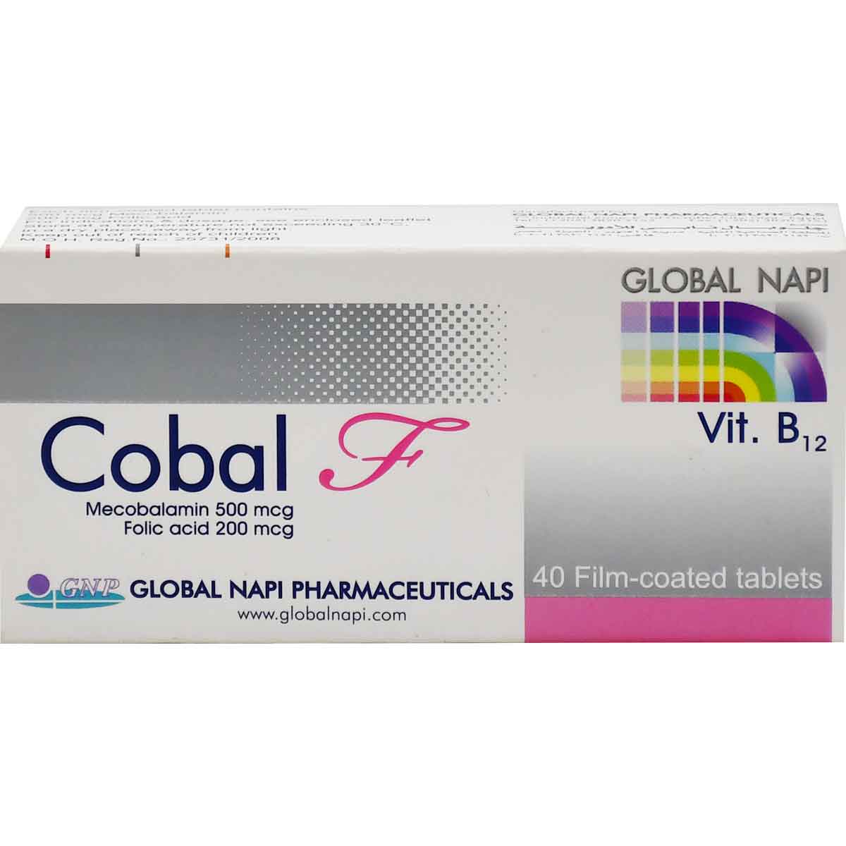 Cobal F (500&mu;+200&mu;) 40 Film Coated Tablets image number 0