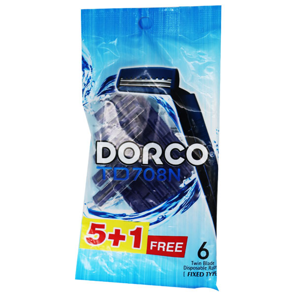 Dorco TD708N Disposable Razor 5+1 Pieces (Offer Pack) image number 0