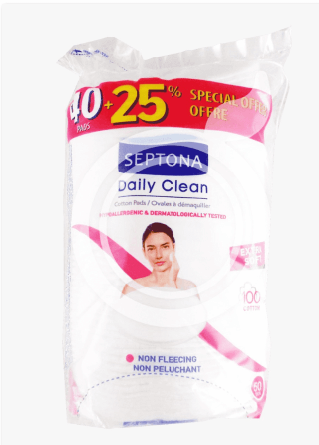 Septona Daily Clean Cotton Pads 40pad+25% extra pads (Offer Pack) image number 0