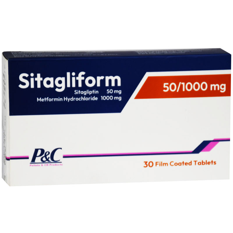 Sitagliform 50/1000mg 30 Film Coated Tablets image number 0