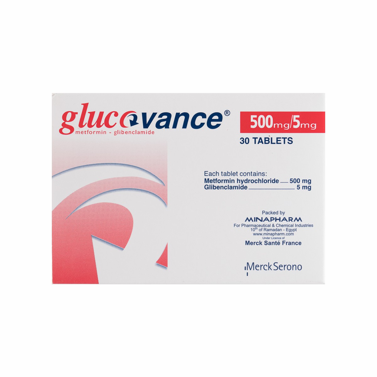 Glucovance 500/5mg 30 Tablets image number 0
