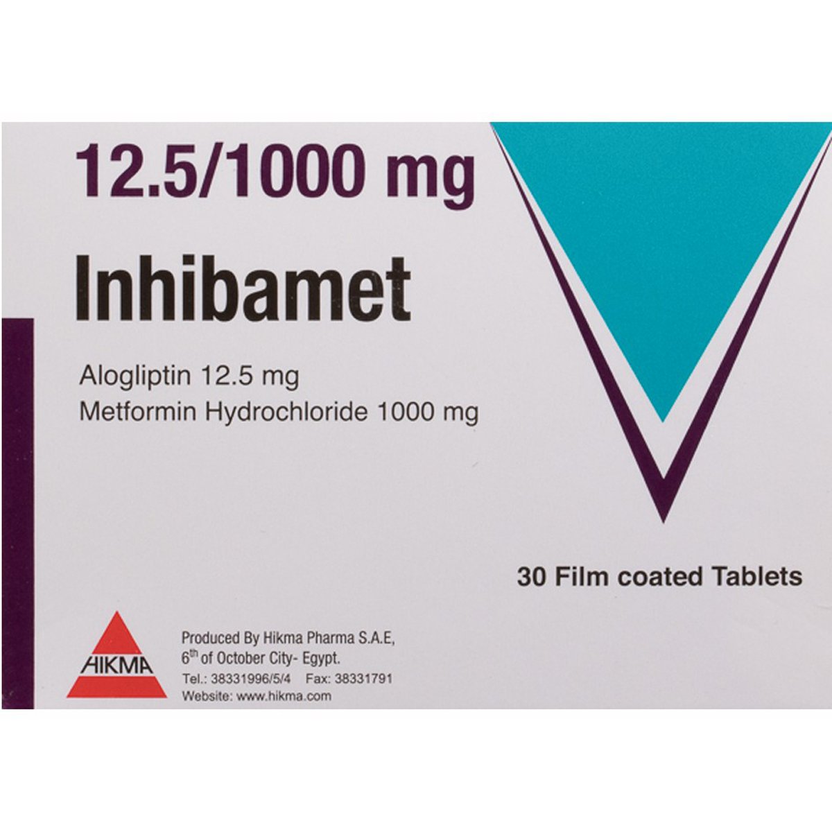 Inhaleribamet 12.5/1000mg 30 Film Coated Tablets image number 0