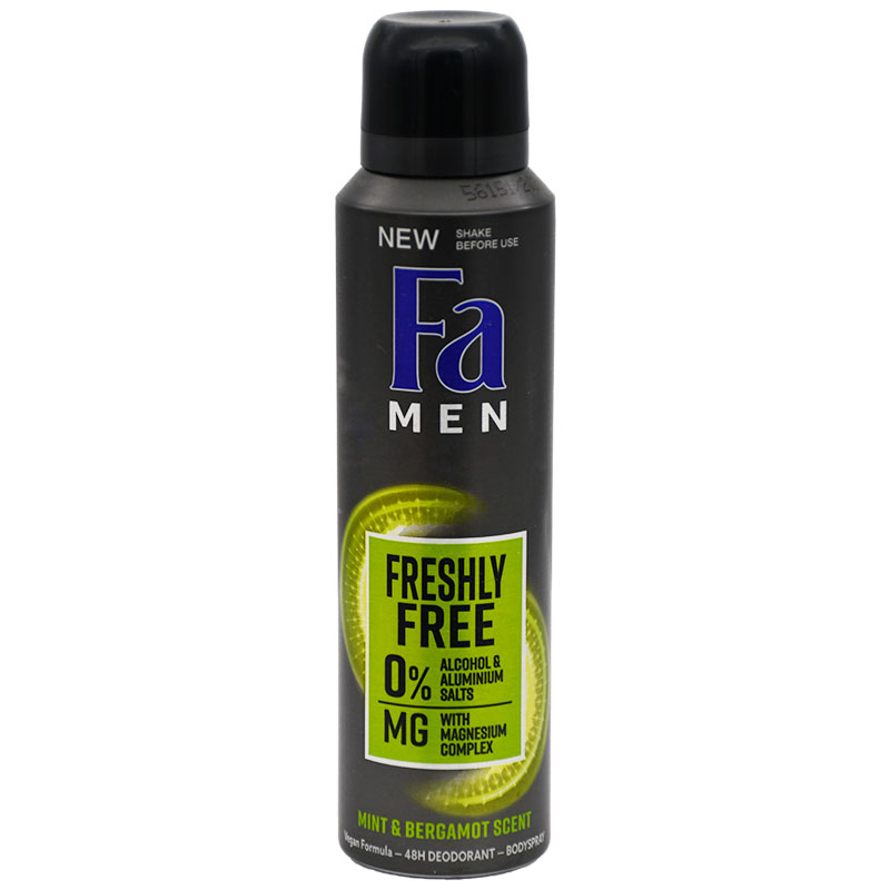 Fa Men Freshly Free Mint&Bergamot Deodorant Spray 150ml image number 0