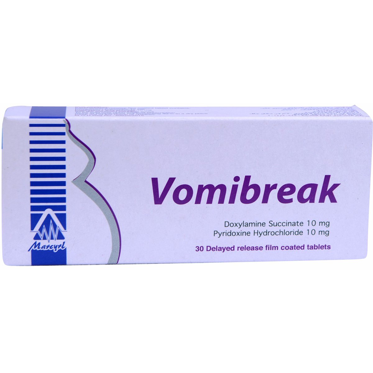 Vomibreak (10mg + 10mg) Delayed Release 30 Film Coated Tablets image number 0