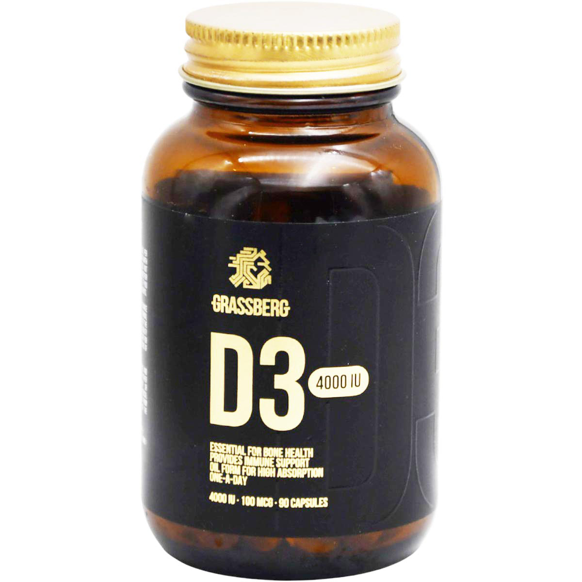 Grassberg Vitamin D3 4000IU 90 Capsules image number 0