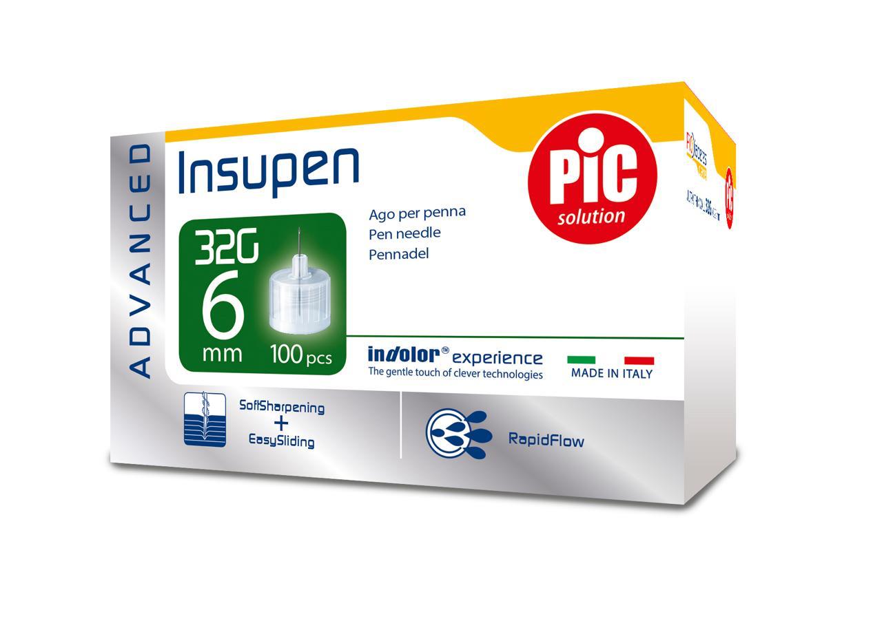 Insupen 6mm x 32G 100 Pen Needles Advanced/Pic image number 0