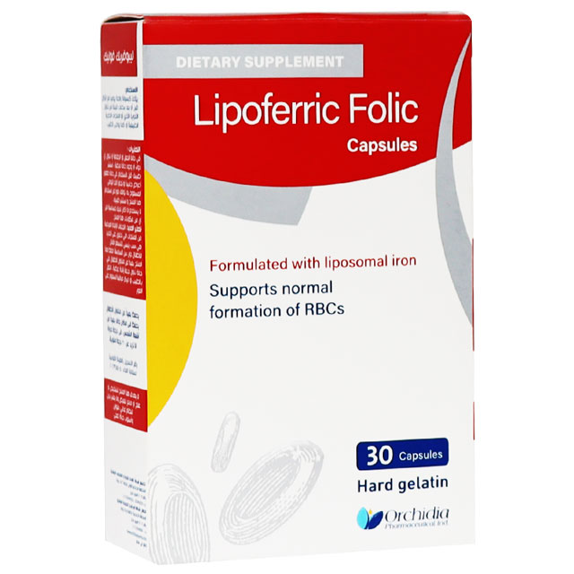 Lipoferric Folic 30 Hard Gelatin capsules image number 0
