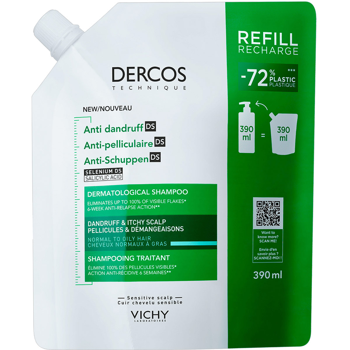 Vichy Dercos Anti-Dandruff Shampoo 390 ml image number 0
