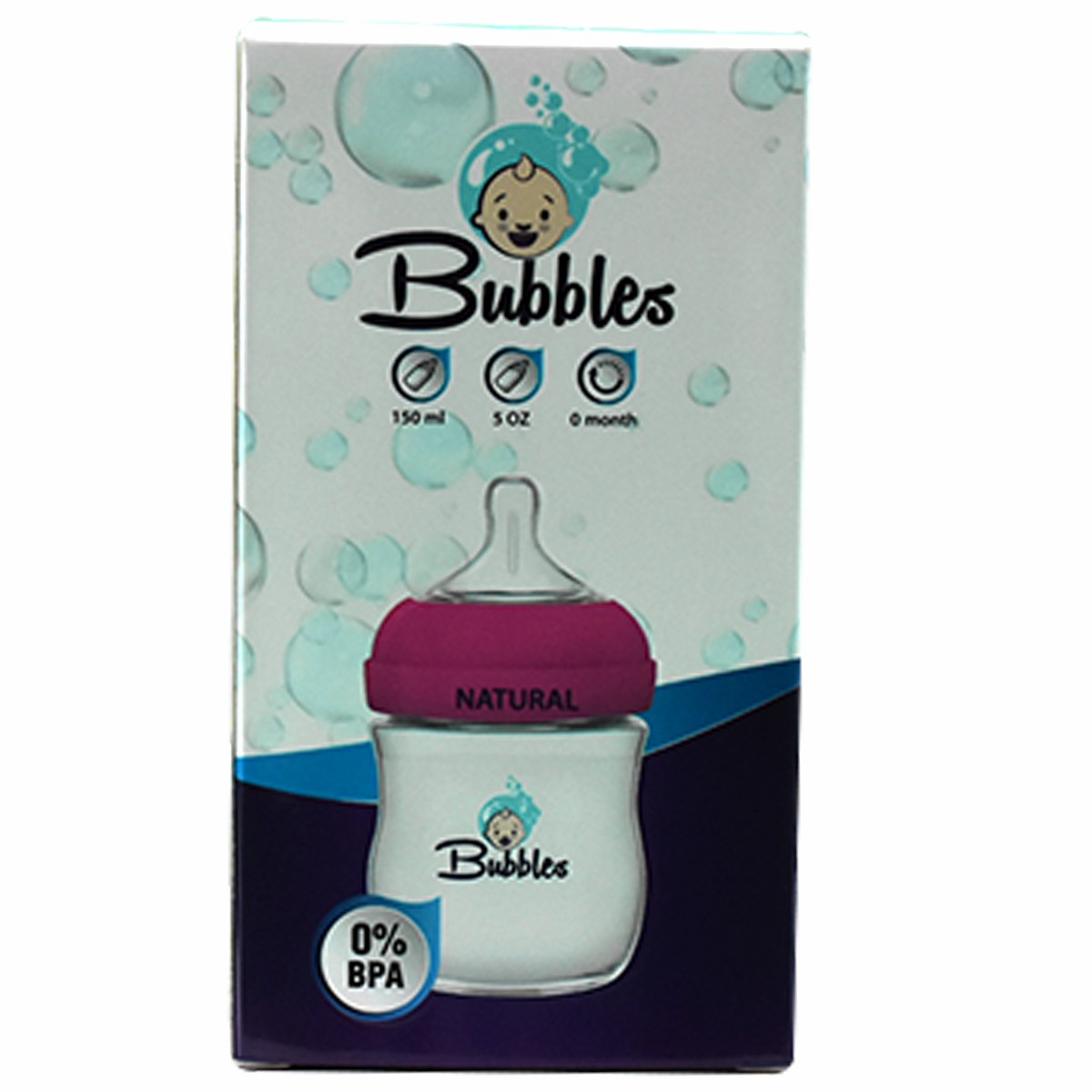 Bubbles Natural Bottle Pink (0) M 150ml image number 0