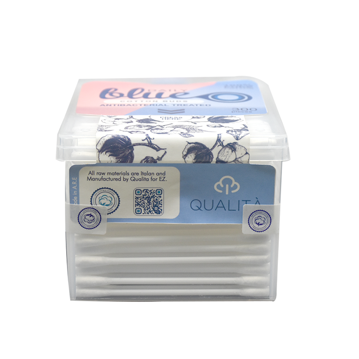 Daily Blue Cotton Buds 300pcs image number 0
