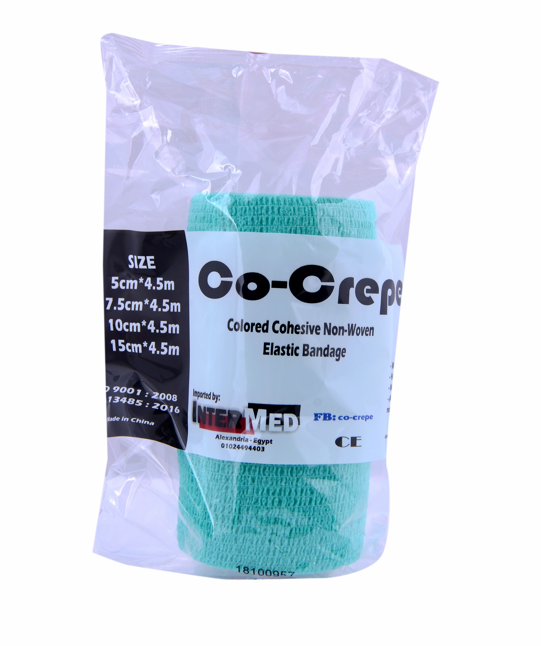 Elastic Cohesive Bandage Co Crepe 10Cm/Green image number 0