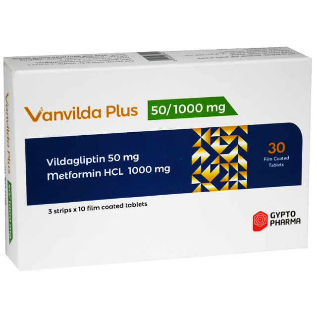 Vanvilda Plus 50/1000mg 30 Film Coated Tablets image number 0