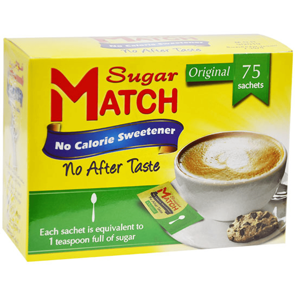 Sugar Match No Calorie Sweetener (Aspartame) 75 Sachets image number 0