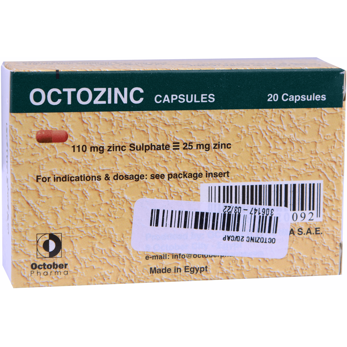 Octozinc 20 Capsules image number 0