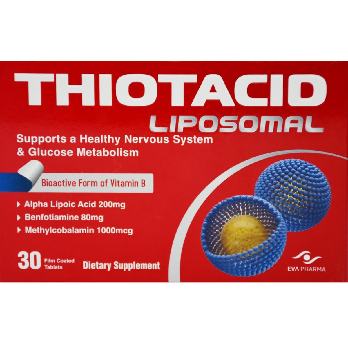 Thiotacid Liposomal 30 Film Coated Tablets image number 0