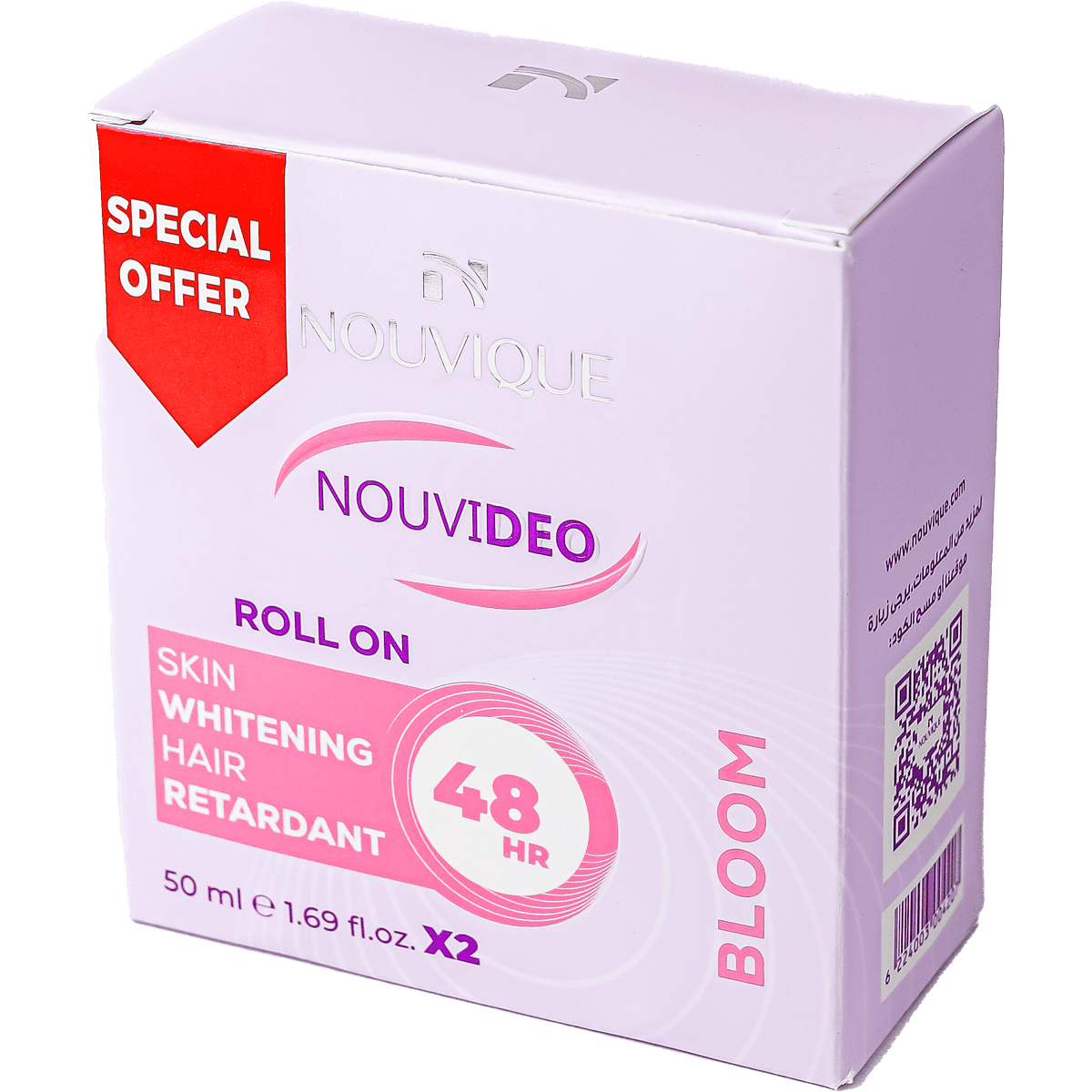 Nouvique Nouvideo Bloom Deodorant Roll On for Women 2x50 ml (Offer Pack) image number 0