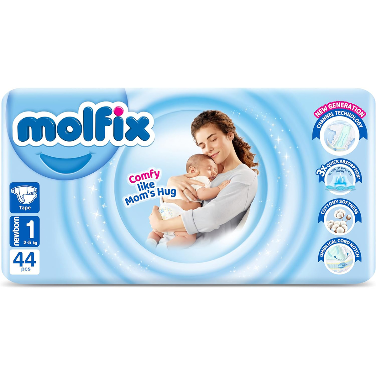 Molfix (1) Newborn (2-5kg) Diaper 44pcs image number 0