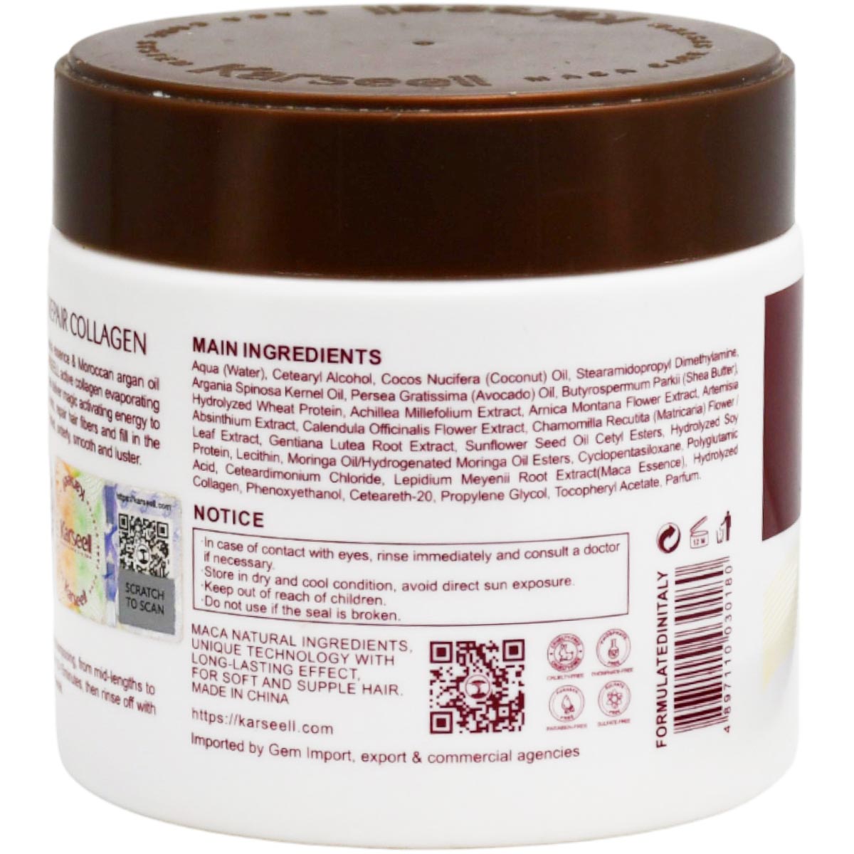Karseell Collagen Hair Mask for Dry Hair 500ml image number 1