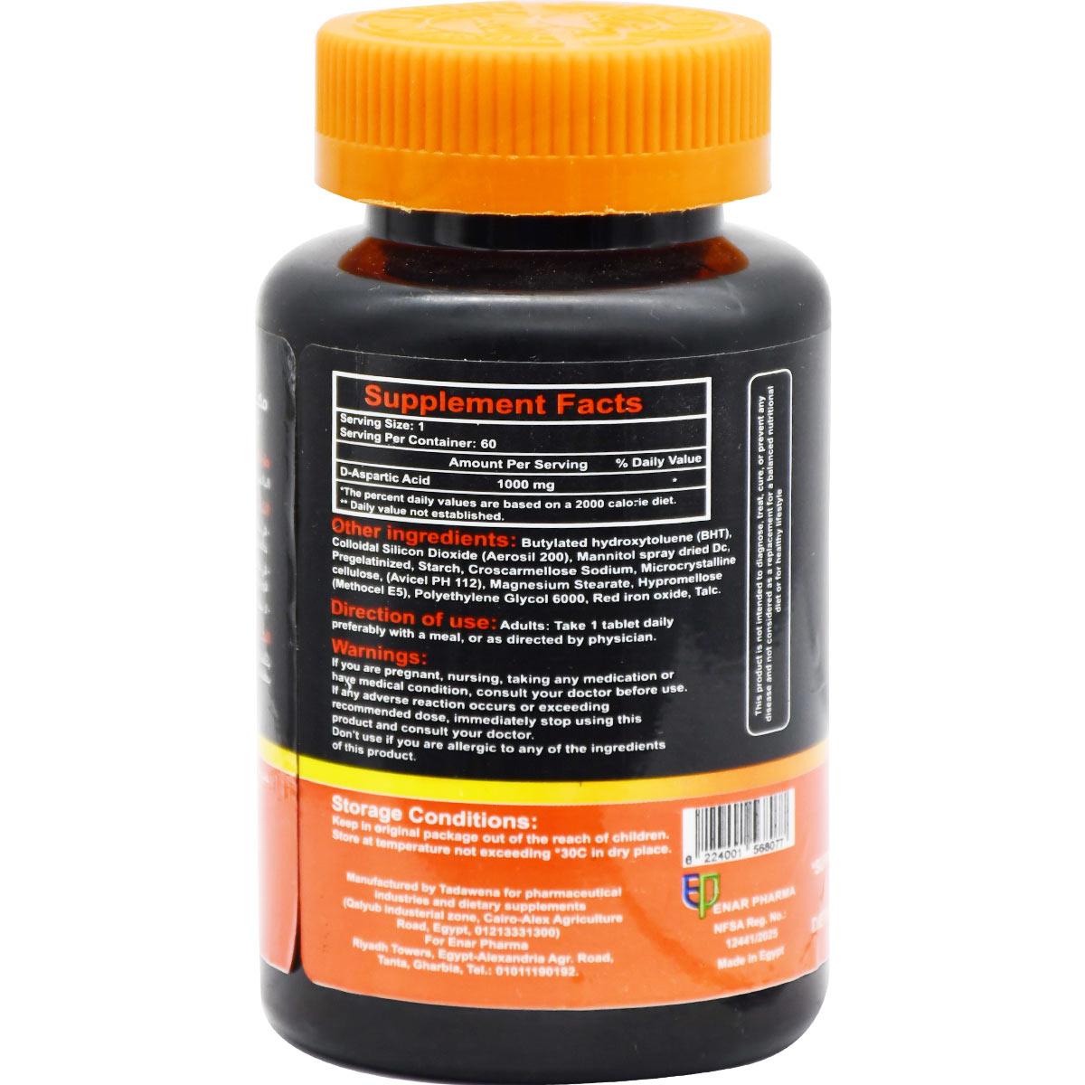 Testo Aspire 1000 mg 60 Film Coated Tablets image number 1