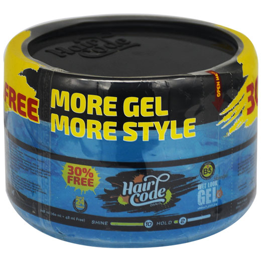Hair Code Wet Look Blue Gel(160ml+48ml) 30% (Offer Pack) image number 0