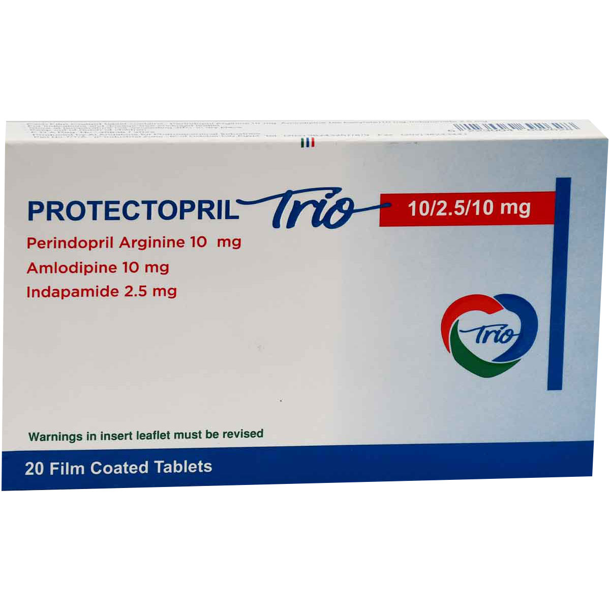 Protectopril Trio 10/2.5/10mg 20 Film Coated Tablets image number 0
